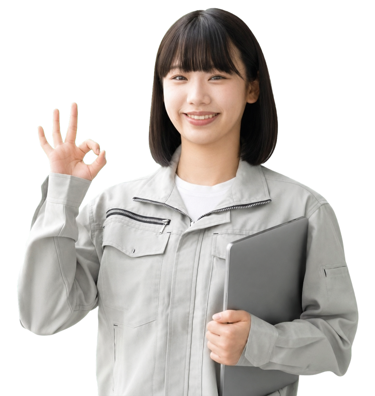追加作業について事前説明する女性スタッフ